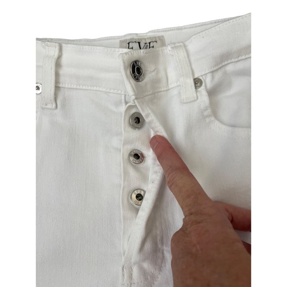 Eve Denim The Juliette Jean White Blanc Button Fly High Rise Size 26 $245 - Picture 6 of 15